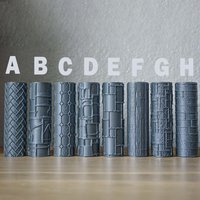3D Printed Texture Roller For Wargaming Base Clay Polymer Building Walls Or Floors