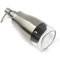 Liquid Soap Dispenser Lotion Bottle 304 Stainless Steel + Glass Transparent Shower Gel Bottle Bathroom Manual Press 300ml