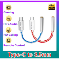 Type C to 3.5mm Jack AUX USB Cable HiFi Audio Amp Headphone Adapter HD Mic for QKZ KZ Earphone iPhone16/15 Samsung Xiaomi Huawei