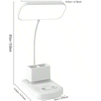 2-in-1 Desk Lamp & Night Light with Dual USB Charging, Adjustable Brightness, Student Reading Light for Bedroom Dorm Office