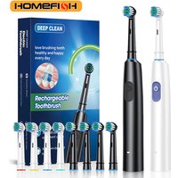 HOMEFISH Bestselling 5-Speed Rotating Electric Toothbrush 360° Rotating Soft Bristle Head Waterproof Sonic Rechargeable