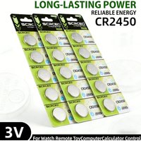 2-100PCS 3V CR2450 Lithium Button Batteries Replacement for DL2450 ECR2450 BR2450 KCR2450 for Watch Remote Control