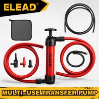 ELEAD Portable Siphon Pump: Gas/Oil/Water Transfer + Air Inflation (Balloon/Hose Adapter, Cleaning Kit, Extra Hoses)