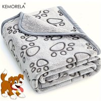 1PC Soft Fluffy High Quality Dog Blanket Cute Cartoon Pattern Paw Print Large Dog Pet Mat Warm Comfortable Blanket For Dog Cat