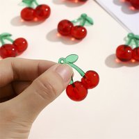 10Pcs 2 Styles Transparent Acrylic Red Cherry Charms Pendants for Women Bracelet Necklace DIY Jewelry Making Accessories