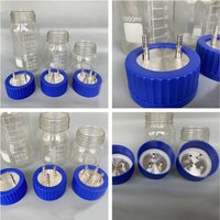 Laboratory Bottle Blue Screw Cap GL80 Round Glass Reagent Bottle cap feed bottle cap stainless steel feed cap 1~4holes
