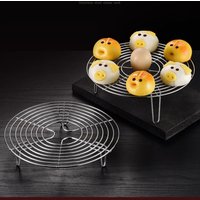 LFGB Certification 304 Stainless Steel Kitchen Steaming Rack Bold Wire Steamer 22cm~28cm Diameter Seafood Cooking Plate Holder