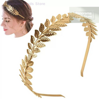 【P】Gold Leaf Headband Headpiece Crown Tiara Hair Hoop Headdress Goddess Greek Head Jewelry Bride Wedding Hair Accessories