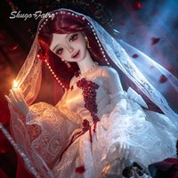 ShugaFairy Cassandra F BJD 1/4 Resin Full Set Noble Revenge Heiress Grinning Head with Wide-Brim Hat Handmade Ball Jointed Doll