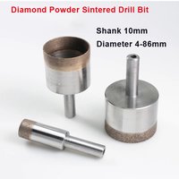 1PCS Shank 10mm Diamond Powder Sintered Drill Bit Hole Opener Diameter 4-86mm For Glass/Ceramic/Marble Tile Drilling Cutting