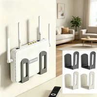 Wall-mounted Router Storage Box Space-saving Durable Support Bracket and Easy To Install Home Office Drill-Free Plastic Shelf