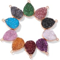 1pc Water Drop Natural Stone Druzy Agates Pendant Crystal Cluster Charm Pendant Jewelry Making DIY Necklace Earrings Accessories