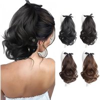 Synthetic Ponytail Drawstring Clip In Ponytail Hair Extensions Brown Heat Resistant Pony Tail for Women False Hair