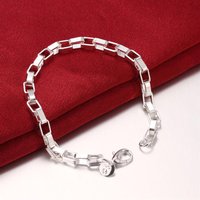 New Street Fashion Classic 5MM Box Geometry Chain 925 Sterling Silver Bracelet For Man Woman Luxury Jewelry Wedding Party Gifts