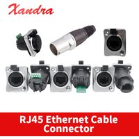 Industrial Micro RJ45 Ethernet Cable Connector CAT5E CAT6A Network Plug 8P rj45 D Type Panel Mount Straight Right Angled Socket