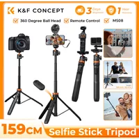 K&F CONCEPT Phone Selfie Stick Tripod 2-in-1 Extendable Cell Phone Tripod Stand with Remote 360° Ball Head for DJI Osmo Pocket3