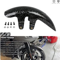 Garde-boue avant de moto - Fibre de carbone forgée/noir brillant compatible avec Harley CVO Road Glide ST Street Glide Ultra 2023-2026