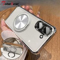 360 Degree Rotating Magnetic Bracket Shockproof Plating Case For Xiaomi Poco X8 Pro Max Redmi Turbo 5 Transparent Back Cover