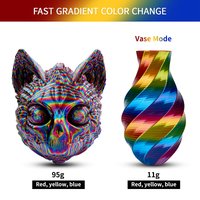 ERYONE 10KG Seiden-Regenbogen-Twist PLA-Filament 1,75mm, 3D-Drucker-Filament, Zufälliger Mehrfarben-Spiraleffekt, 1kg Spule