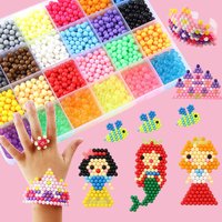 DIY Beads Set Perlen Tool Creativity Magic Water Beads Pegboard Arts and Crafts for Kids Toys Girls Children Gift 5 7 10 Years