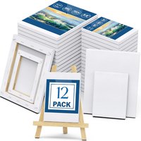 12PCS White Blank Art Board Artist Canvas Art Board Acrylic Oil Painting Wood + Cotton Art Painting A Variety of Sizes Are