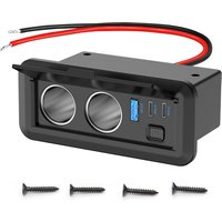 12V 3 Port Car Cigarette Lighter Splitter Fast Charger Plug Phone Power Adapter With Switch for Car DVR GPS