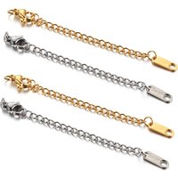 10pcs Stainless Steel Extended Extension Tail Chain Lobster Clasps Connector for Bracelet Necklace Jewelry Making DIY