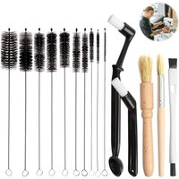 4/5 pcs Coffee Brush Set Espresso Brush Kit Include Wooden Coffee Grinder Machine Cleaning Brush and Nylon Espresso Brush