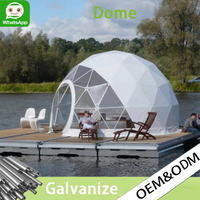 Custom Galvanized Steel Glamping Hotel Dome Tent, Round Garden Resort Tent For Outdoor Camping Accommodation
