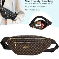 Trendy Women's Multi-color Patterned Waist Bag Stylish Design for Daily Use Outdoor Trips Multi-pocket Versatile Practical Bag