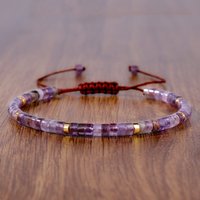 Real natural stone bracelet women men trendy beaded bangles adjustable amethyst lapis lazuli Blue Vein Green Aventurine jewelry