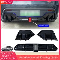 For Tesla New Model Y Juniper 2025 High Quality ABS Rear Bumper Disturbance after flashing lights Spoiler Lip Tuning Body Kits