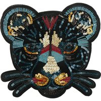 Leopard head sequin embroidered fashion applique sew on patch diy clothe