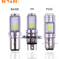 H4/P15D/BA20D 36W LED 2COB motorcycle headlight bulb 1400LM 6000K Hi/LO beam light