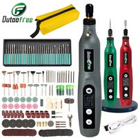 USB Mini Cordless Drill Pen Rechargeable Wireless Engraving Pen With LED Rotary Tool Dremel Electric Drill Grinding Accessories