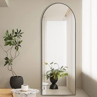 CASSILANDO 162x53cm Arched Full Length Mirror Gold Metal Frame Floor Standing Mirror Vertical Large Full Body Mirror for Home Decor