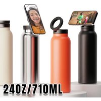 Gym Outdoor Activities Water Bottle Magnetic Phone Holder Insulated With Mount Stand For Daily Hydration