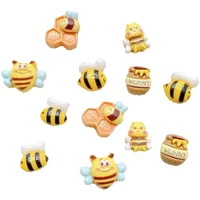 30Pcs Cute Mini Cartoon Bee, Bee Jar Flatback Figurines Scrapbook Wedding Applique Home Decor Crafts