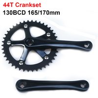 Fixed Gear 130BCD 165mm Bicycle Crankset Square Taper Hole Racing Retro Single Speed Crankset 44T Chainring Teeth Bike Crank Arm