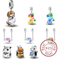925 Sterling Silver Dachshund Capibala Puppy Animal Series Bead Diy Bracelet Bangle Making Gift Of High Quality Fine Jewelry