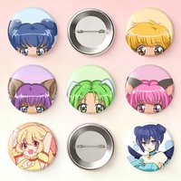 Magical girl Tokyo M-Mew M-Mew Laser Badge Applicable For Backpack Clothes Hats Decor Creative Accessories