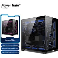 Power Train Dream Pro Panoramic Perspective Sea View Room Case with 360-Degree Water Cooling ATX MATX ITX Motherboard
