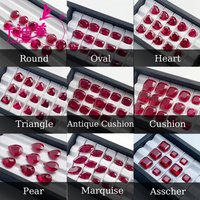 CADERMAY Trillion Cushion Round Heart Shape 5# Lab Grown Ruby Loose Stones With Inclusions For Customize Jewelry Making