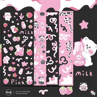 MOHAMM 4 Sheets Shiny Cartoon Cat Stickers for Photo Frames DIY Art Craft Scrapbook Journal Decorative Material
