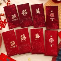 6 Pcs Lucky Red Envelopes Chinese Wedding Money Holder for Blessings