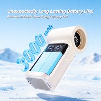 Kinscoter High Speed Cooling Handheld Fan 3000mAh Portable Mini Rechargeable Pocket Fan LED Digital Display for Outdoor Travel