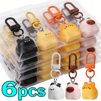 Cartoon 3D Cute Kitten Key Chain Fashion Colorful Resin Pendant Keyring Charms Jewelry Bag Backpack Accessories Couple Gifts
