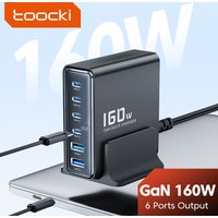 Toocki 160W GaN Charger PD3.1 QC4.0 Quick Charge For Macbook Pro Laptop iPhone 17 16 Xiaomi HUAWEI Tablet iPad Desktop Charger