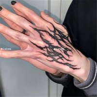 Punk Temporary Tattoo Stickers Man Back of Hand Fake Tattoos Cheap Goods Goth Lasting Tatoo Stickers Festival Art Spider Tatuaje
