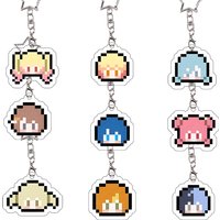 Pixel Project SEKAI Acrylic Keychain PJSK Bag Decoration Kawaii Accessories Anime Cartoon Keyring Portable Birthday Gift